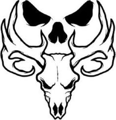 236x245 Whitetail Deer Skull Tattoos Art Nouveau Deer