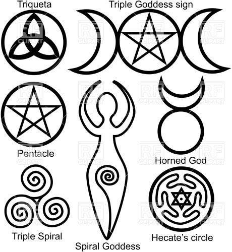 460x500 Set Of The Wiccan Symbols Royalty Free Vector Clip Art Image