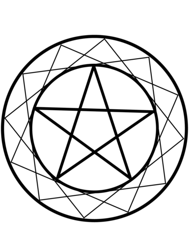 371x480 Wiccan Pentacle Coloring Page Free Printable Coloring Pages