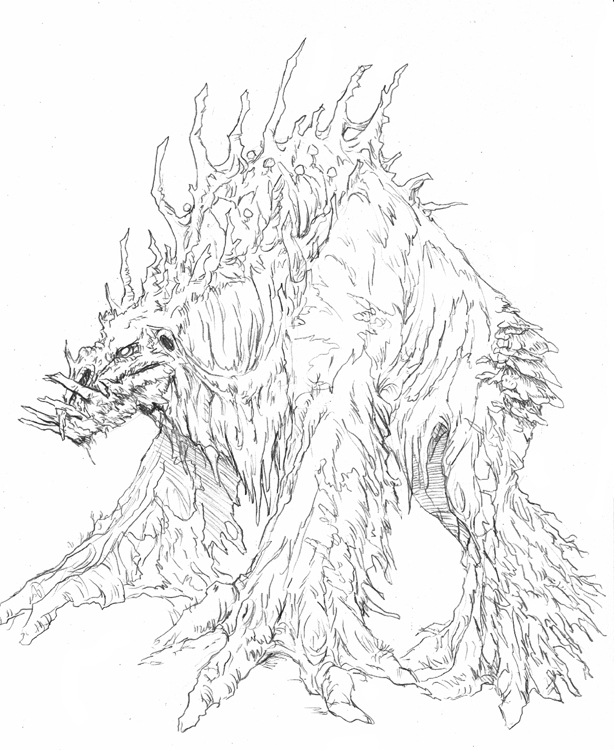 614x750 Tree Beast Sketch By Hibbary