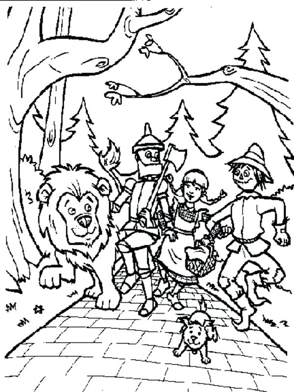 600x800 Wizard Of Oz Coloring Page Walking Around In Land Of Oz In