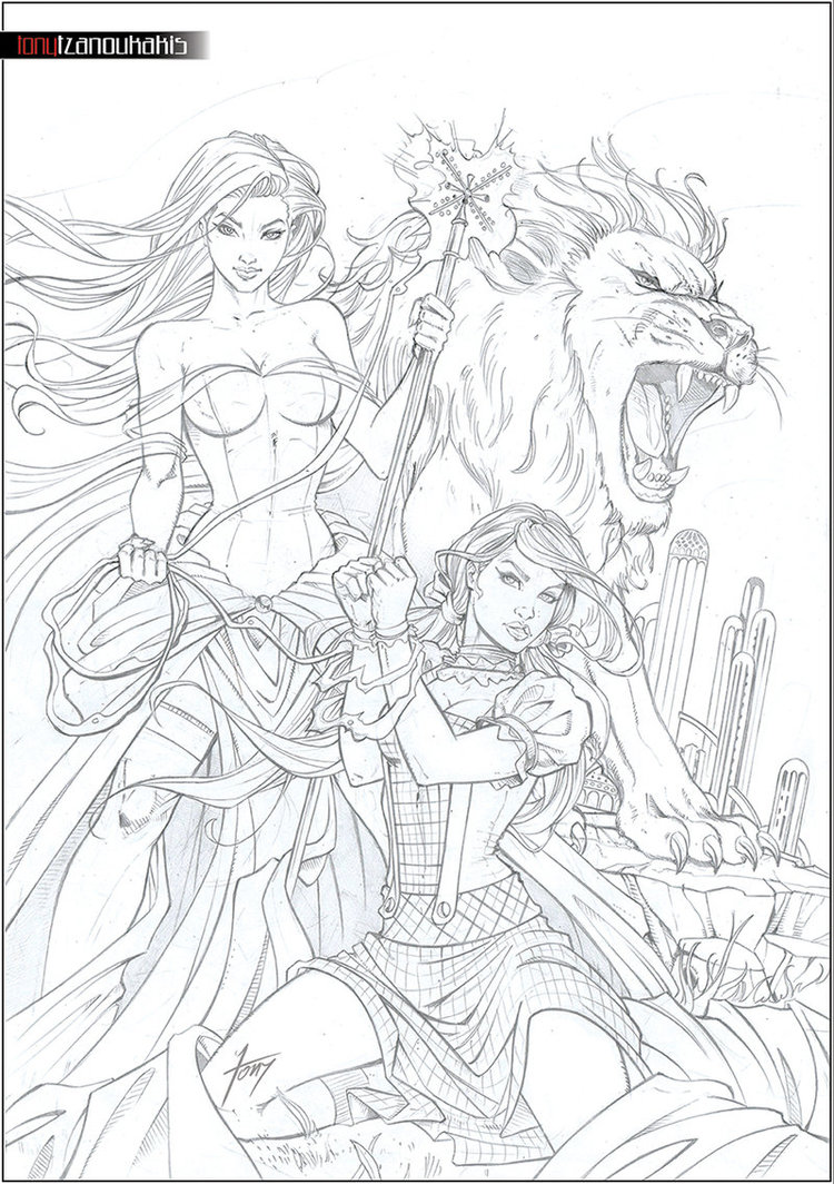 750x1064 Wrath Of A Wonderfullly Wicked Witch Sketch By Tony Tzanoukakis