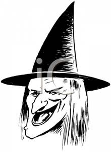 220x300 Black And White Cartoon Of A Wicked Witch