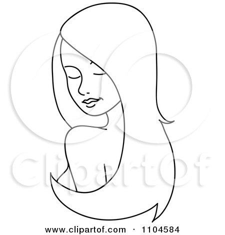 450x470 Clipart Woman Looking Over Her Shoulder With Long Black Hair
