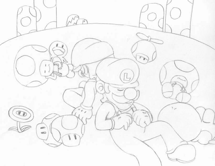 900x694 Super Mario Bros Wii Sketch By Supermario228