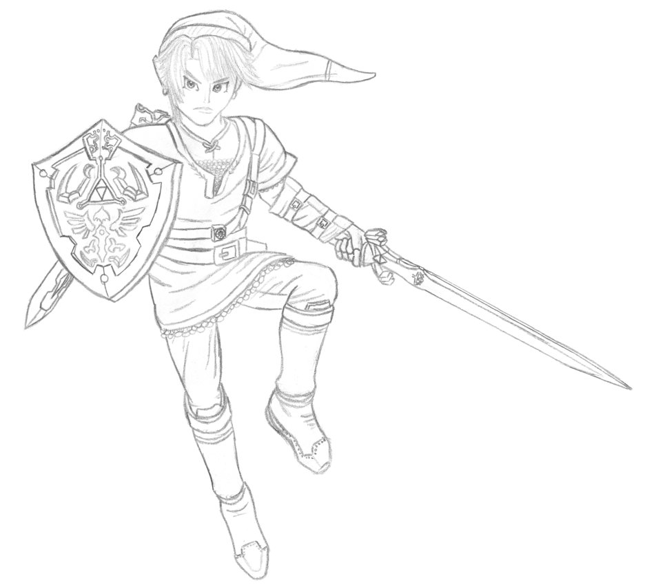 936x853 Super Smash Bros. For Wii U3ds Link Drawing By Blair3232