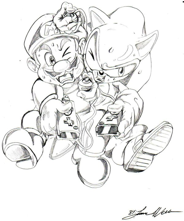 600x718 Mario Vs Sonic The Wii By Trunks24