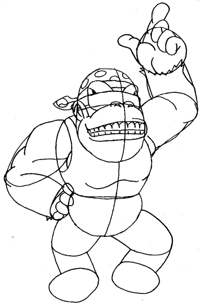 400x608 How To Draw Funky Kong From Wii Mario Kart In Easy Steps Lesson