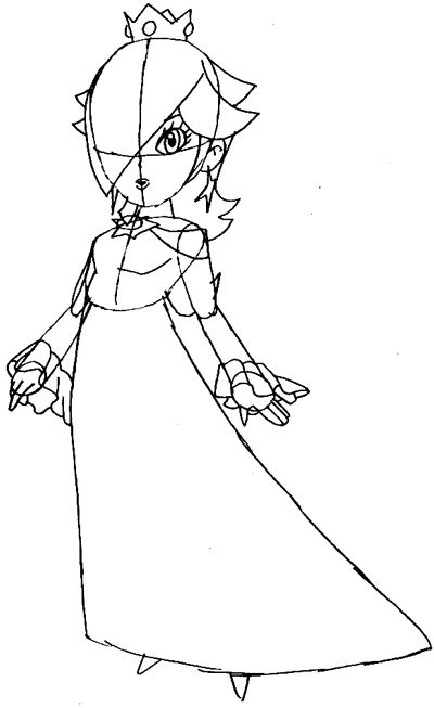 400x653 How To Draw Rosalina From Wii Mario Kart Step By Step Drawing
