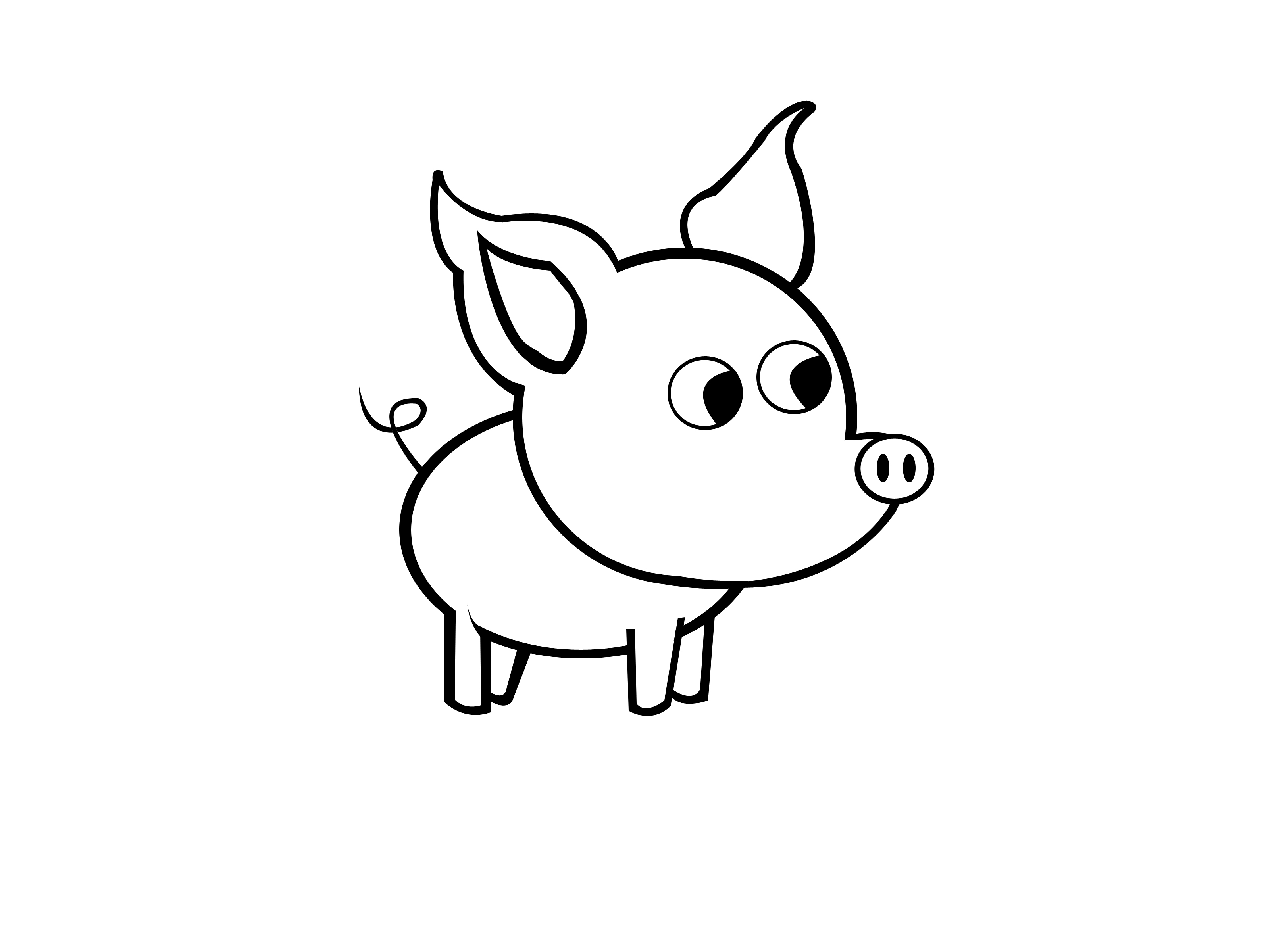 3200x2400 Simple Pictures For Drawing How To Draw A Simple Pig 9 Steps (With