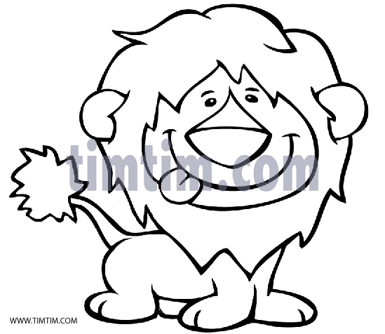 549x476 Free Drawing Of A Happy Lion Bw From The Category Wild Animals