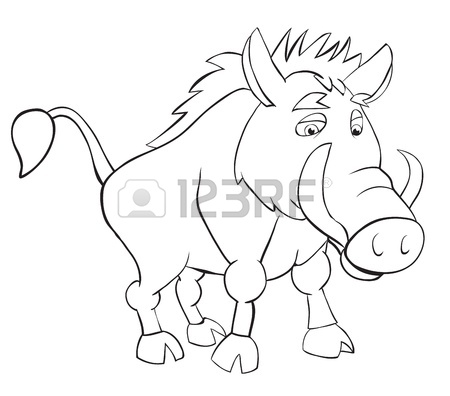 450x396 Fan Wild Boar. Outline Drawing Royalty Free Cliparts, Vectors,