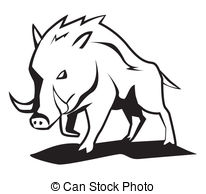 206x194 Wild Boar Tattoo Mascot Vectors Illustration