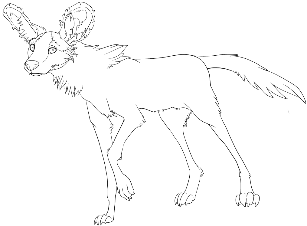 1015x747 African Wild Dog Coloring Page
