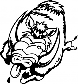 300x322 Wild Boar Hog Charging Decal Car Truck Window Decal Sticker