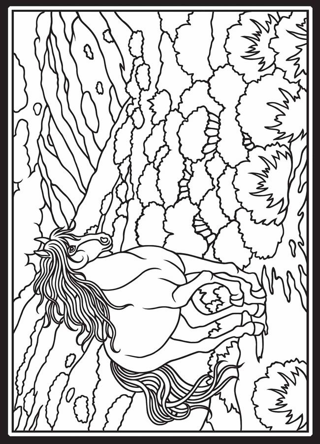 650x900 Wild Horses Stained Glass Sample Pages @ Dover Publications