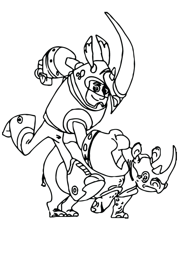 595x842 Wild Kratts Coloring Pages Rhino Power