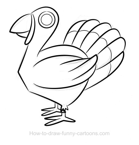 450x472 Turkey Drawing (Sketching + Vector)