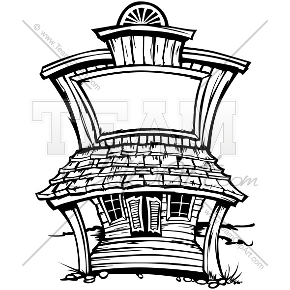 590x590 Old West Saloon Clipart Image. Easy To Edit Vector Format.