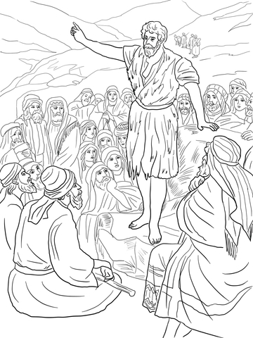 360x480 John The Baptist Preaching In The Wilderness Coloring Page Free