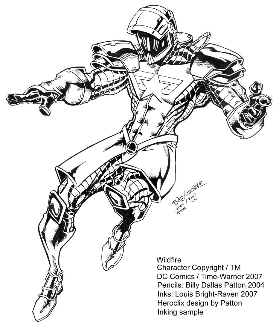 923x1081 Wildfire Inks, In Louis Bright Raven's Inking Samples Comic Art