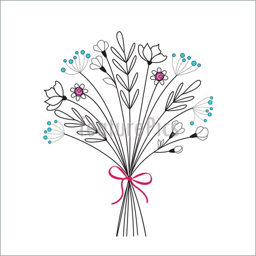 500x500 Illustration Of Bouquet Of Meadow Flowers