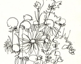 340x270 Wildflower Drawings Etsy