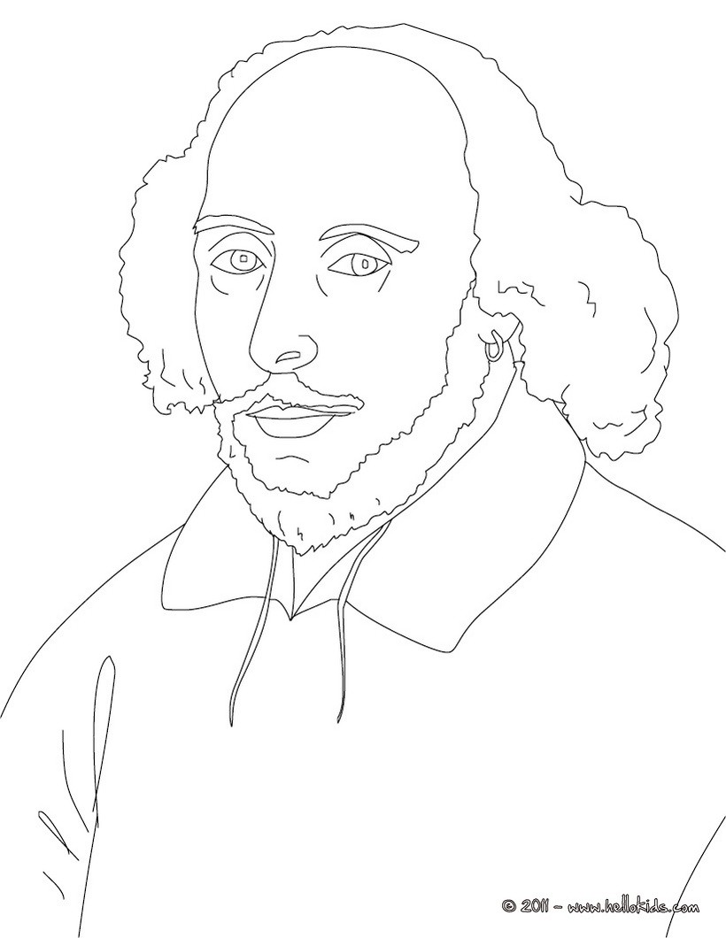 820x1060 William Shakespeare Coloring Pages