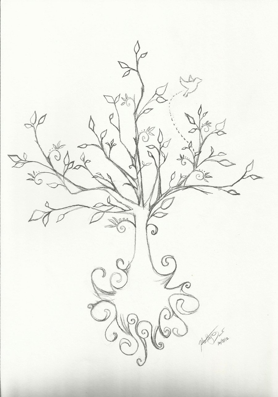900x1286 Tree Drawing By Heavwa