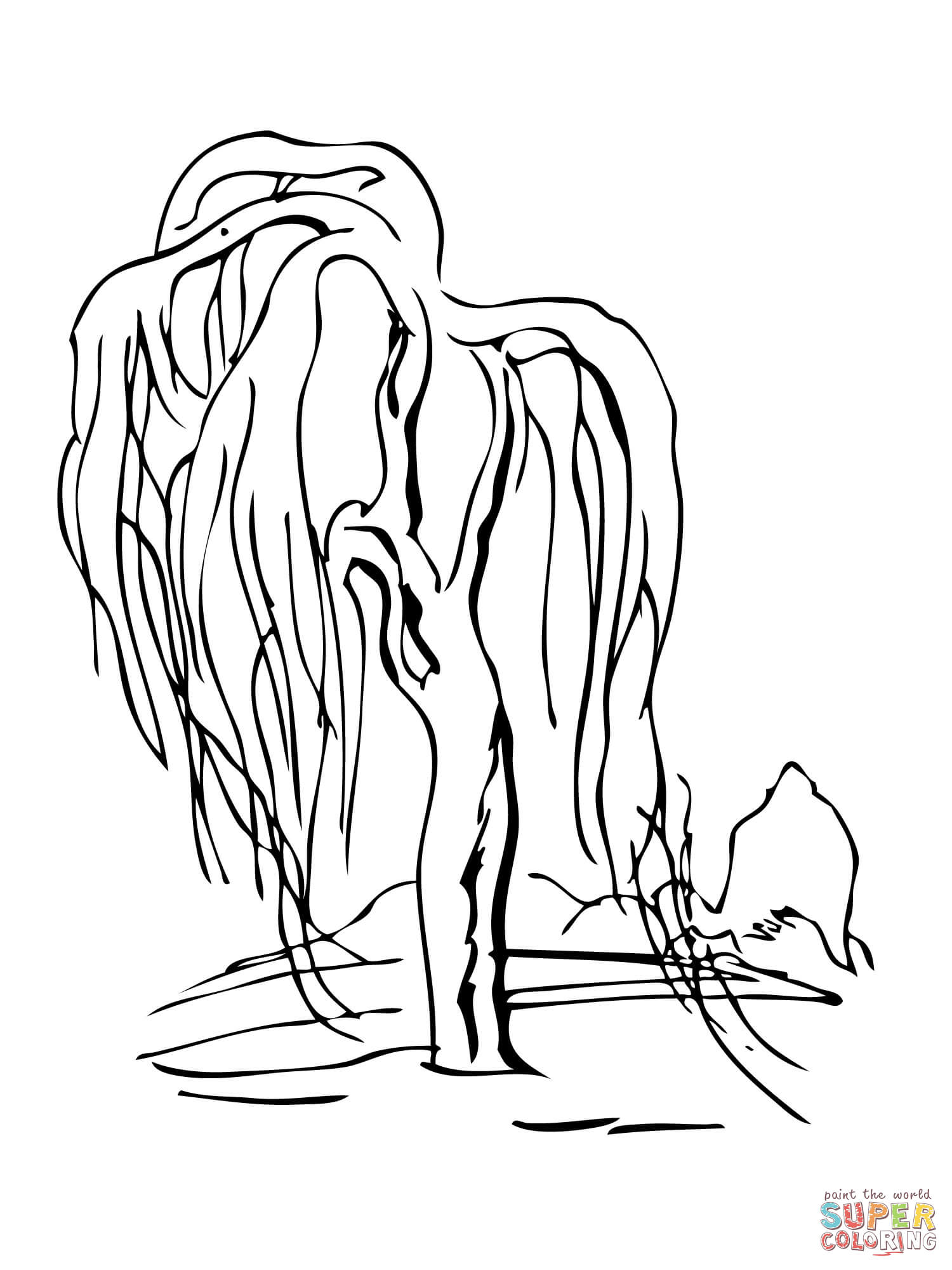 1500x2000 Weeping Willow Tree Coloring Page Free Printable Coloring Pages