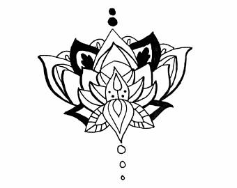 340x270 Lotus Flower Drawing Etsy