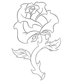 236x271 Rose Drawing Single Flower Outline Tattoo Stencil Show Laura
