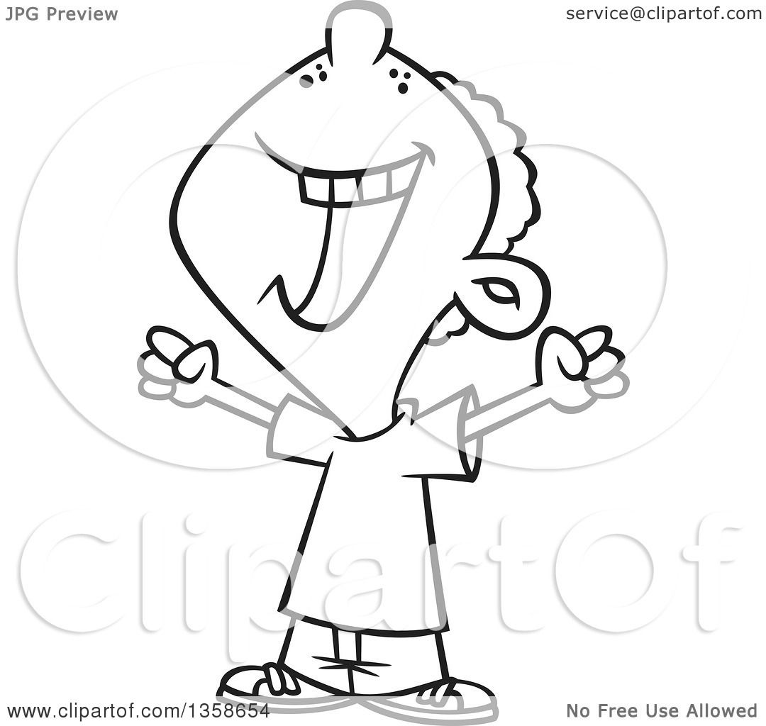 1080x1024 Lineart Clipart Of A Cartoon Black And White Boy Celebrating A Win
