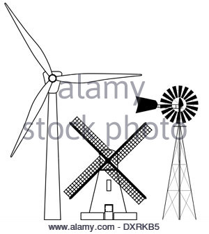 300x337 Modern Windmill Drawing Stock Photo 115721400