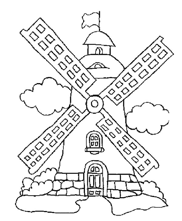 600x729 Wind Power Windmills Coloring Pages Batch Coloring