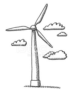 239x299 Wind Turbine Clouds Drawing Premium Clipart