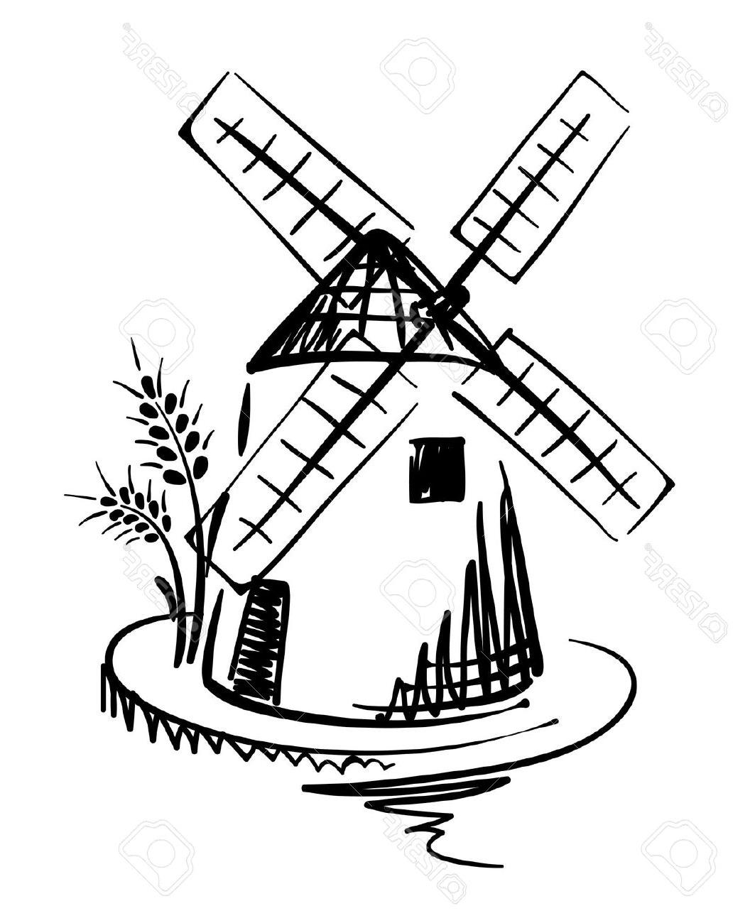 1063x1300 Best 15 Graphic Illustration Windmill Stock Vector Mill Wheat Image