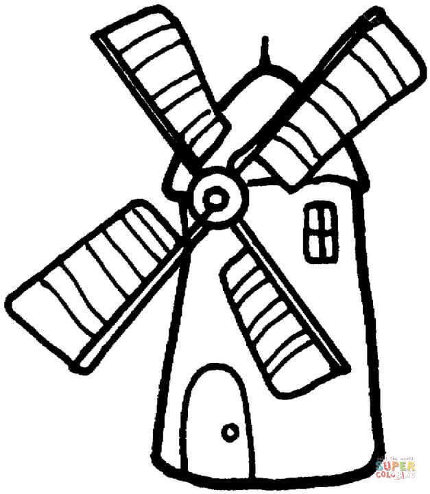 627x720 Windmill Coloring Page Free Printable Coloring Pages