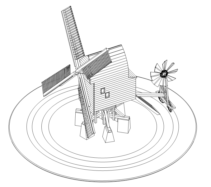 678x600 Chinnor Windmill Illustrations