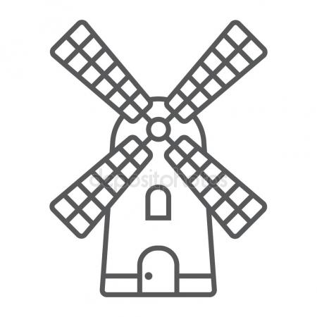 450x450 Windmill Line And Glyph Icon, Farming And Agriculture, Farm Mill