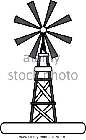 291x470 Windmill Illustration Vector Line Icon, Sign, Illustration