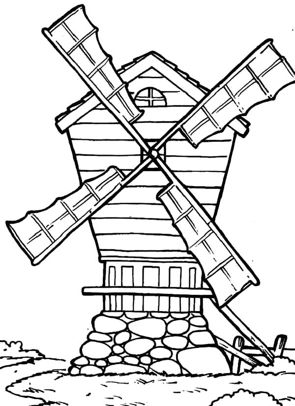 600x825 Country Windmills Coloring Pages Batch Coloring