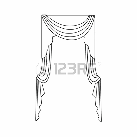 450x450 Window Curtains Design Sketch Royalty Free Cliparts, Vectors,