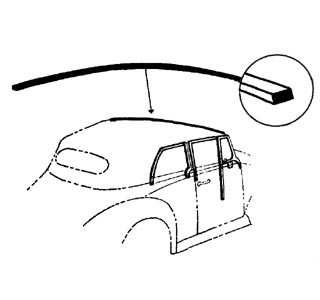 320x300 Volkswagen Beetle Seal Top To Front Window Frame Number 7000 151