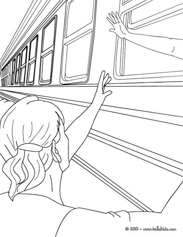 364x470 Train Scene With People Saluting By The Windows Inside Coloring