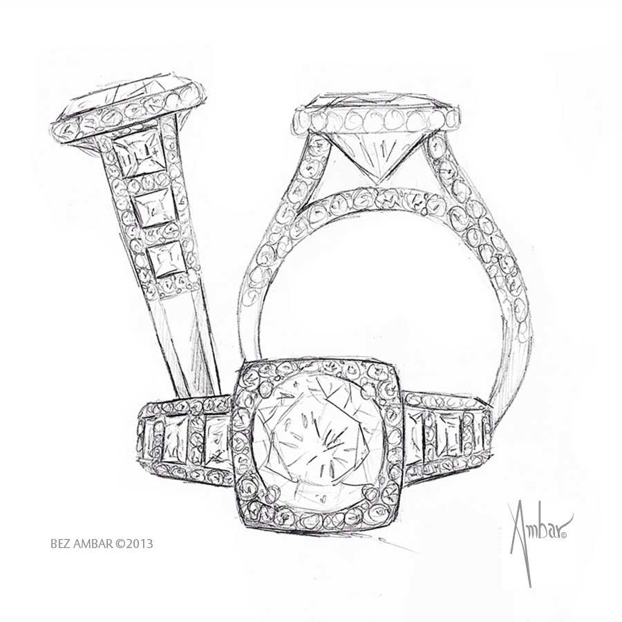900x900 Windows Engagement Ring Hand Drawing