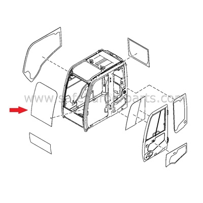 400x400 4662560 Excavator Laminated Front Upper Windshield