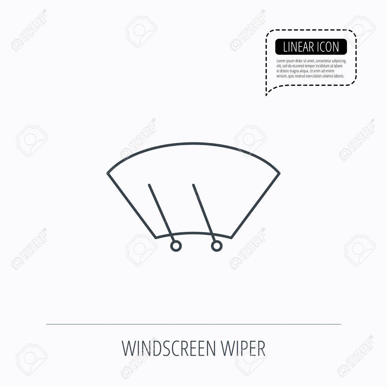1300x1300 Windscreen Wipers Icon. Windshield Sign. Linear Outline Icon