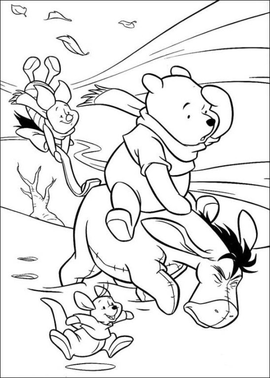 548x768 Pooh And Friends Against Windy Day Coloring Page Animal Pages