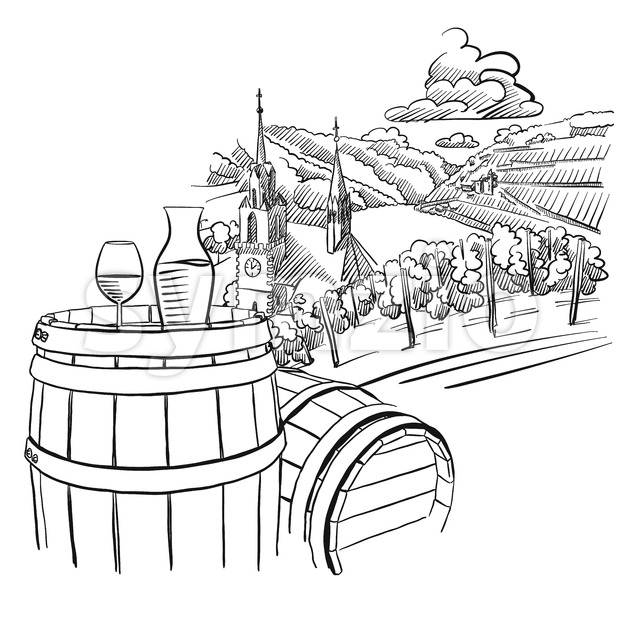 620x620 Glas Of Wine On Barrel In Front Of German Vineyard Landscape